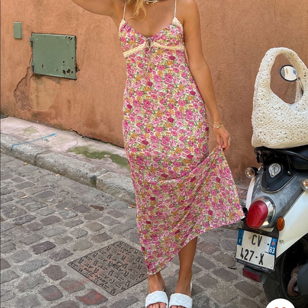 EMILY MAXI DRESS PINK FLORAL Princess Polly